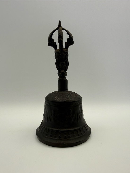 Vintage Other - Antique Black Metal Tibetan Buddhist Ceremonial Ritual Prayer Bell